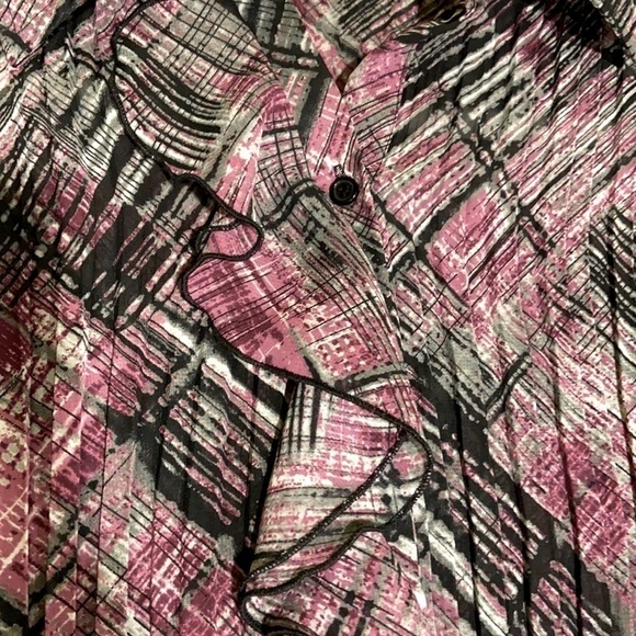 Apt 9 Ruffled Blouse Purple and Black Medium - Picture 6 of 11